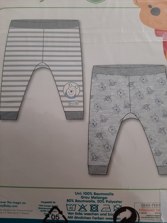 Disney Winnie de Pooh joggingbroekjes, 2-pack, maat 68/74