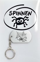 Spin sleutelhanger inclusief kaart – Spin liefhebber cadeau - animals - Leuk kado voor je dieren liefhebber om te geven - 2.9 x 5.4CM