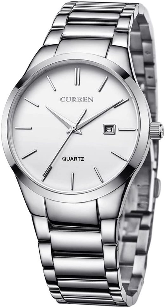 Curren - Jongens - Horloge - 52 mm - Zilverkleurig-Wit