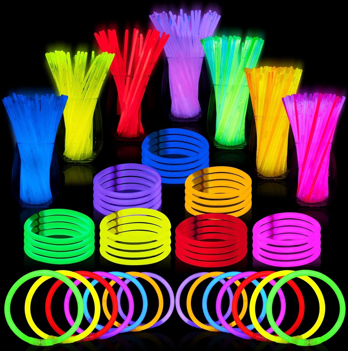 naar voren gebracht Intensief Verspilling Glow Stick Neon Armbanden Multicolor - 100 stuks - 20cm | bol.com