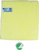 ABENA Grote Microvezeldoekjes 10 Stuks - 40x40 cm Zachte Schoonmaakdoekjes voor het Hygiënisch Verwijderen van Zichtbaar en Onzichtbaar Vuil - Herbruikbaar & Duurzame Keuze - Geel