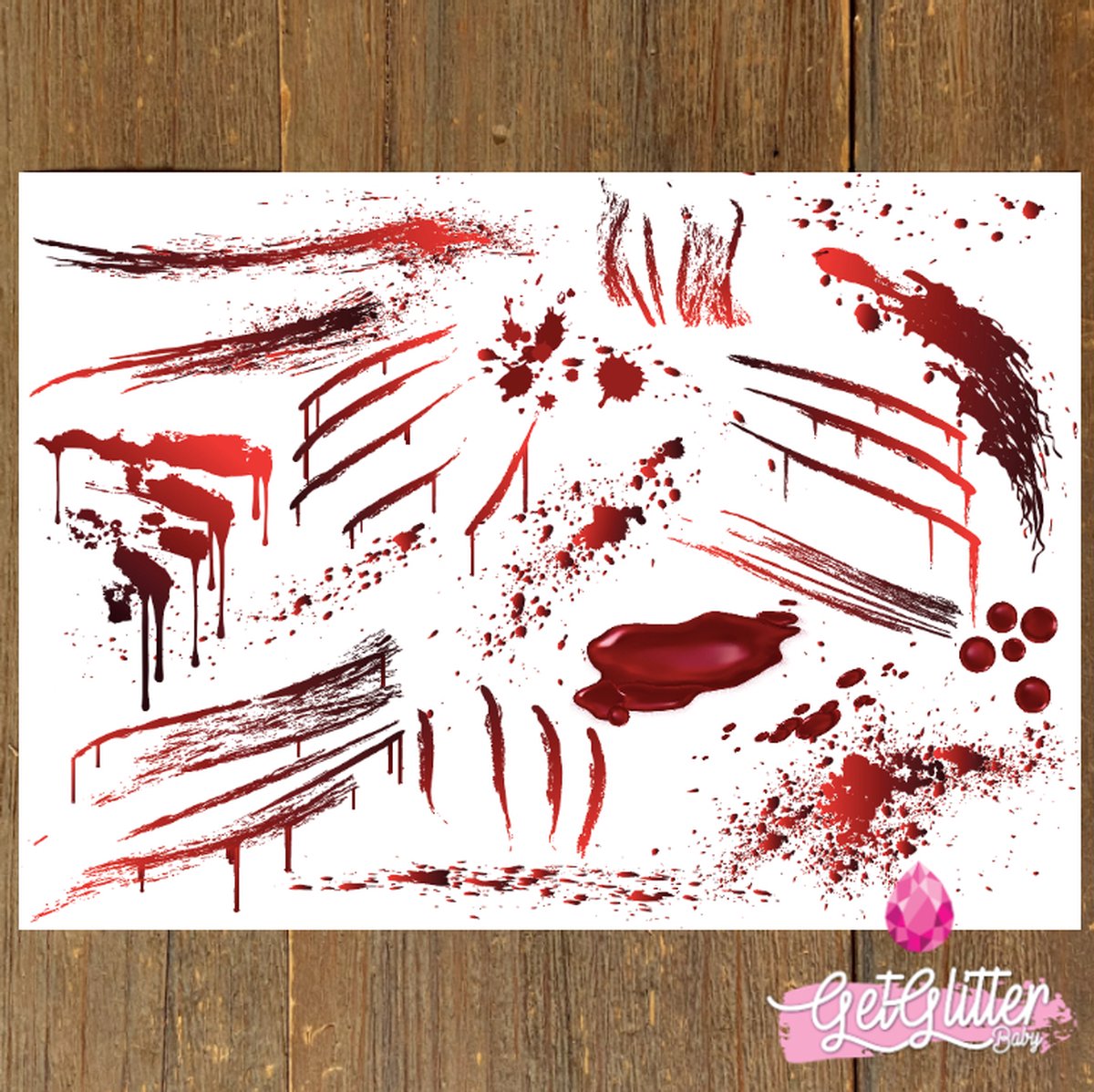 Bol.com GetGlitterBaby® - Bloed Tattoo Halloween Decoratie Versiering / Carnaval Schmink Make Up Plak Tattoos / Tijdelijke Tatto... aanbieding