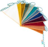 Vlaggenlijn Rainbow Velvet - 300 cm - velvet stof - duurzaam - handgemaakt - regenboog