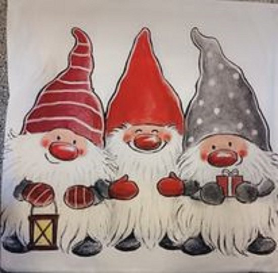 Kussenhoes - kerst - gnomes - 33