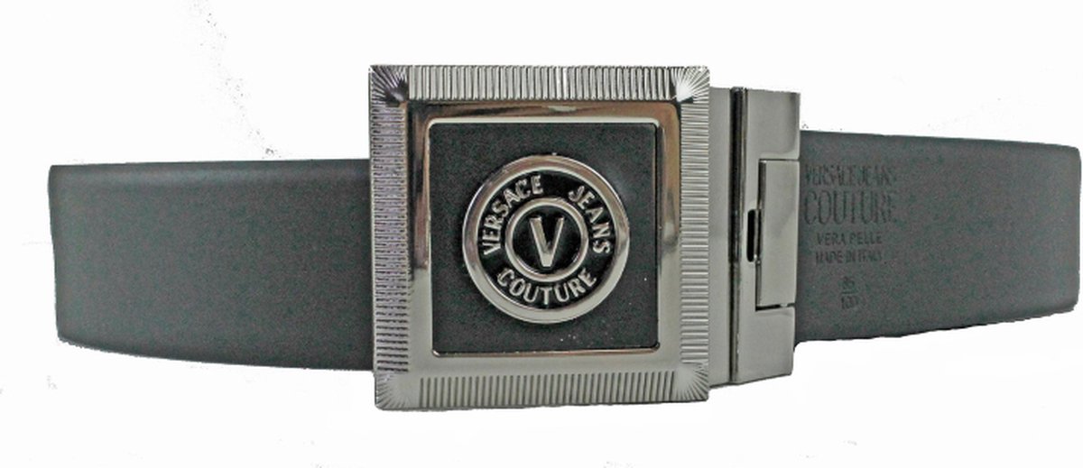 Versace Jeans Couture Belt Square Logo Gesp Black/ Silver