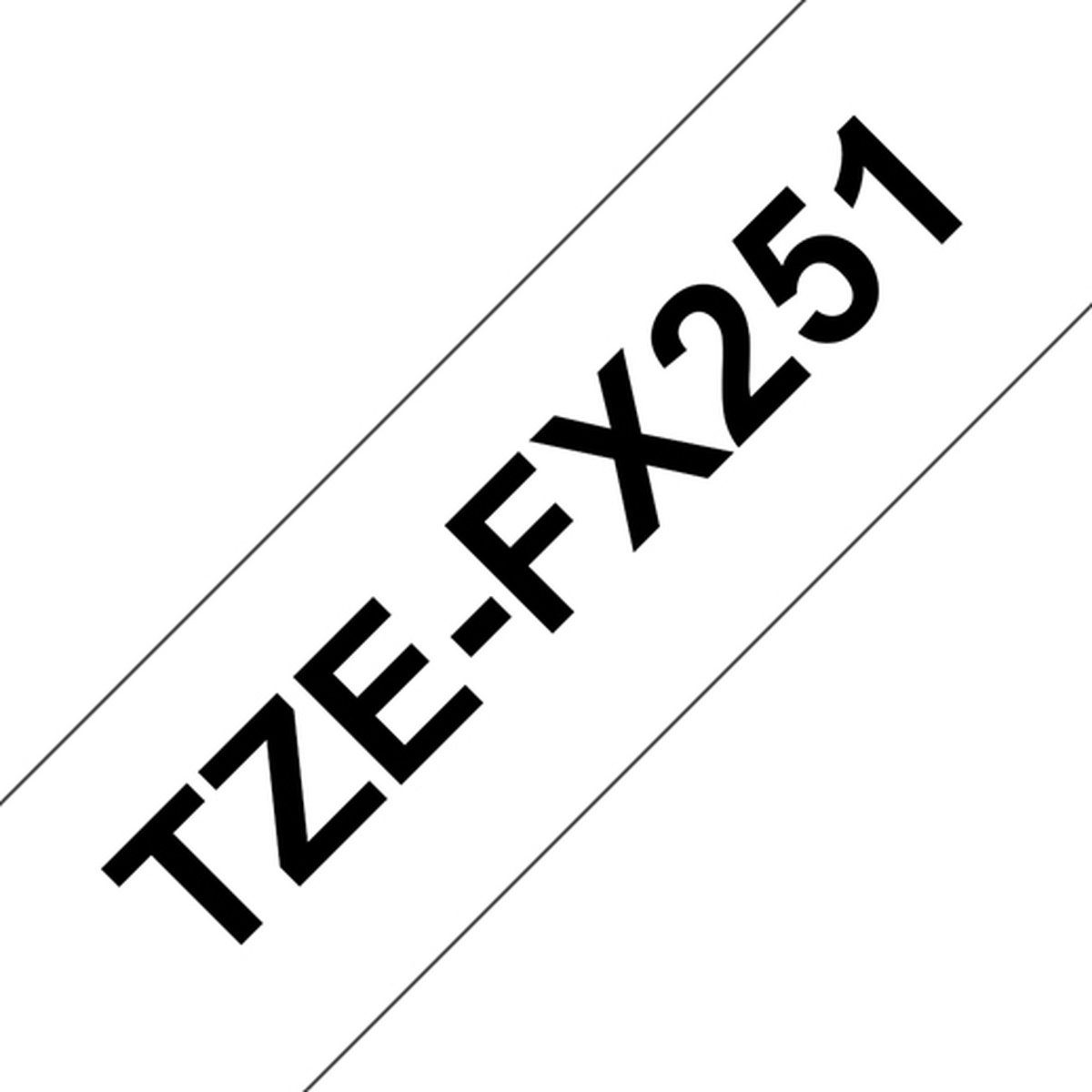 Labeltape flexibel Brother TZe-FX, TZ-FX TZe-FX251 Tapekleur: Wit Tekstkleur:Zwart 24 mm 8 m - Brother