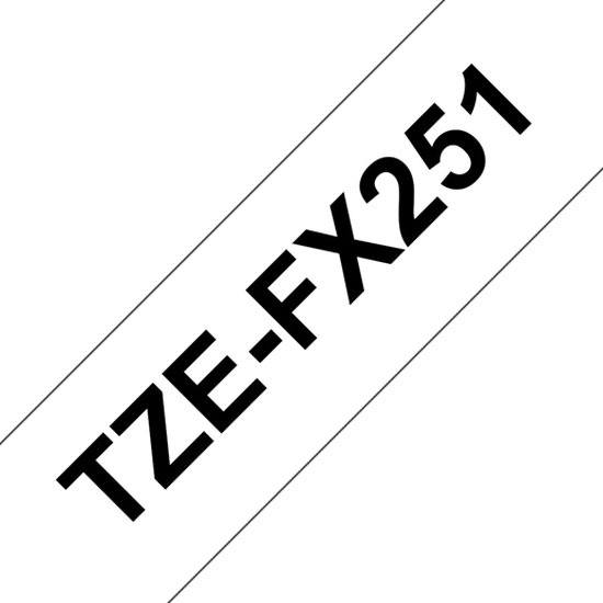 Labeltape flexibel Brother TZe-FX, TZ-FX TZe-FX251 Tapekleur: Wit Tekstkleur:Zwart 24 mm 8 m
