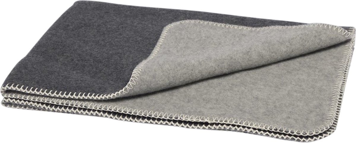 Couverture Haute Laine coloris Gris 240x 260 cm avec Point de