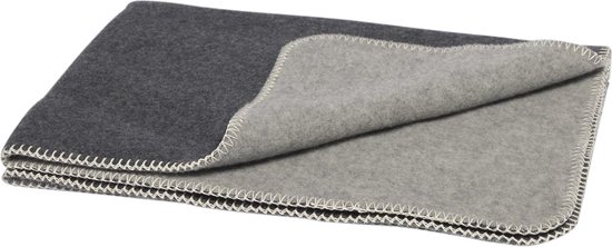 Couverture en laine Yumeko gris 150x220