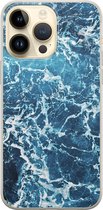 Leuke Telefoonhoesjes - Hoesje geschikt voor iPhone 14 Pro Max - Oceaan - Soft case - TPU - Natuur - Blauw
