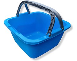 HL- Vierkant - Afwasteil - Afwasbak - Keuken & Huishouden - Camping - met Hengsel 18.5L - Blauw - 39x39x22cm.