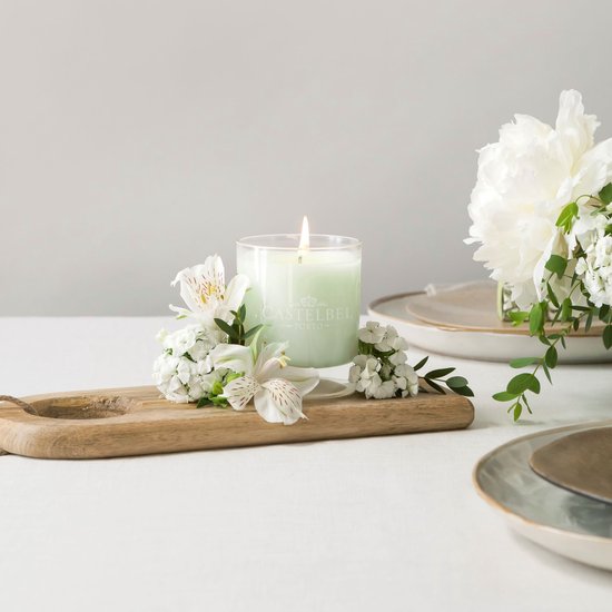 Candle Brothers Grote geurkaars in glas, Fresh Cotton, geurkaars, frisse was, kaars met meerdere lonten, kaars lange brandduur (100 uur), witte kaarsen