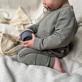 BAKIMO Baby & Kids Loungewear - Biologisch Bamboe Katoen - Sweater set broek en trui - Greeny Grey / Groen Grijs - 62/68