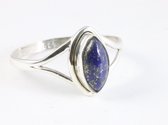 Fijne zilveren ring met lapis lazuli - maat 19