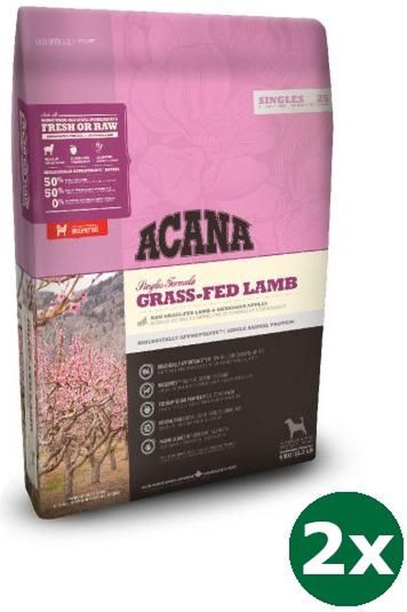 2x17 kg Acana singles grass-fed lamb dog hondenvoer