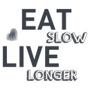 eat slow live longer Intelligence - Bleu