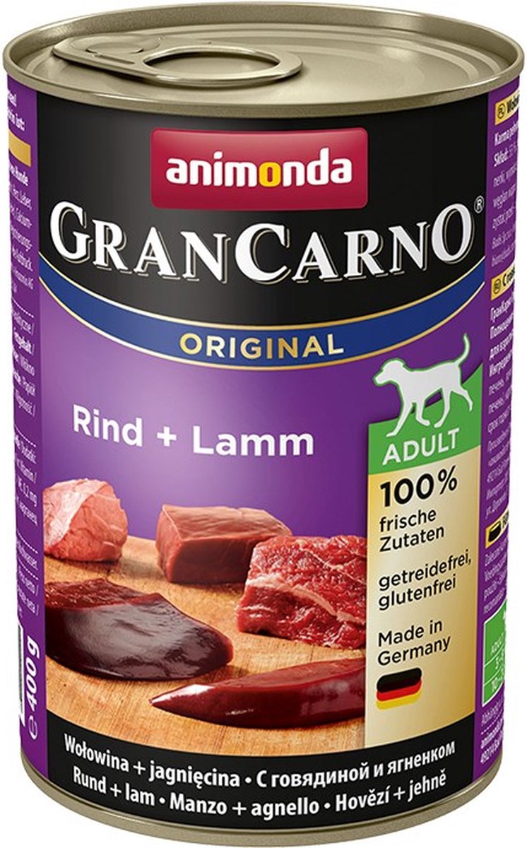Voordeelpakket animonda GranCarno 12 x 400 g - Rund & Lam