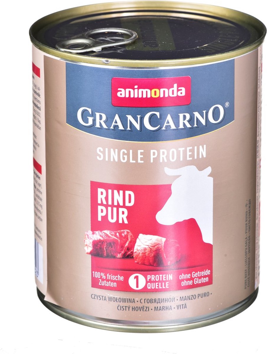 Animonda ANIMONDA GranCarno Single Protein smaak: rundvlees - blik - 6 x 800g