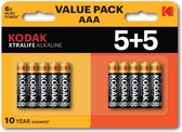 Kodak XTRALIFE Pile alcaline AAA 10 (lot de 5+5)
