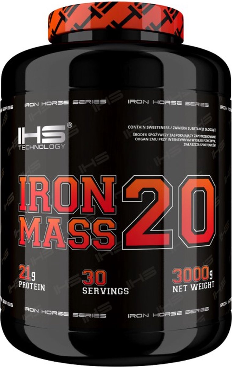 IHS Technology Iron Mass 20 - Chocolade Muscle Mass Gainer - Weight Gainer Iron Mass - Jar - Chocolade - 3kg