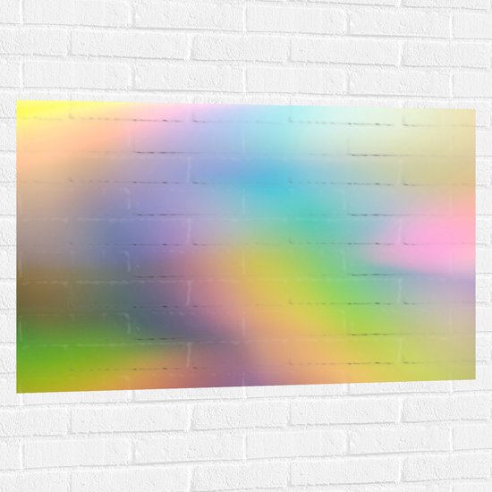 WallClassics - Muursticker - Vervaagde Pastelkleuren - 105x70 cm Foto op Muursticker