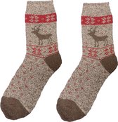 Chaussettes d'hiver pour femmes Alpaka - marron renne - Écologique - taille 39-42