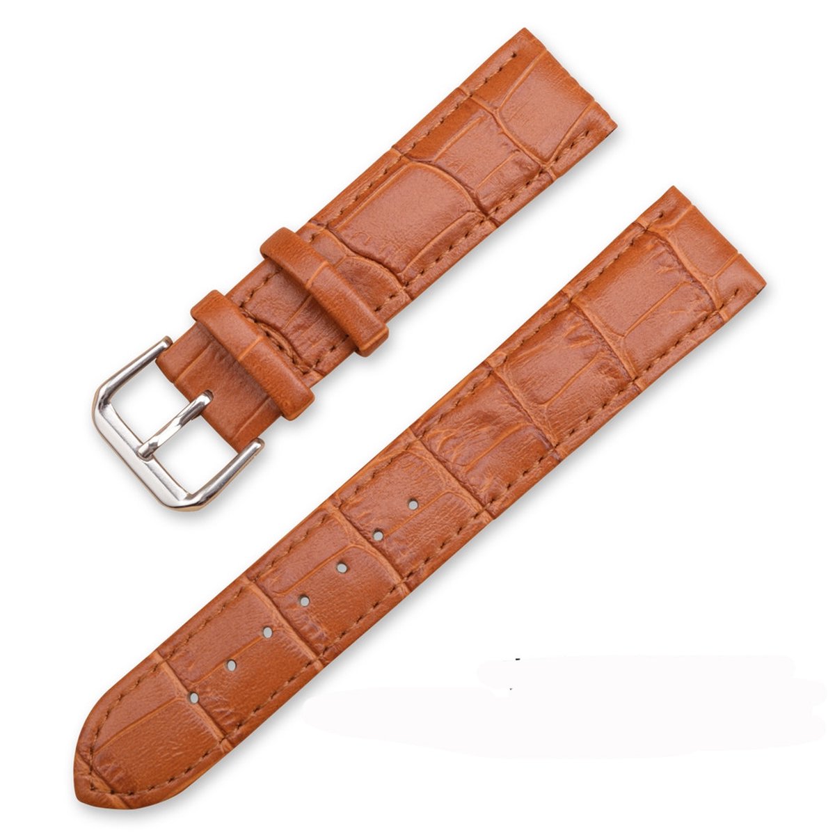 SmartphoneClip® Horlogeband - Leer - 18mm - Cognac - Horlogebandjes