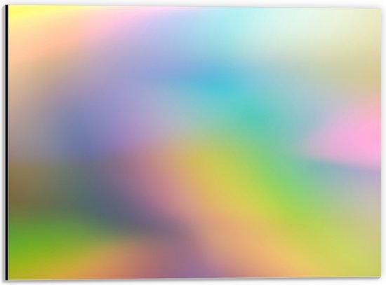 WallClassics - Dibond - Vervaagde Pastelkleuren - 40x30 cm Foto op Aluminium (Wanddecoratie van metaal)