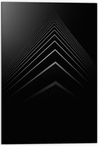 WallClassics - Dibond - Stapel Zwarte Abstracte Platen - 70x105 cm Foto op Aluminium (Met Ophangsysteem)