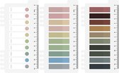 Film Bloc-notes Onglet index Blocs-notes - 44 x 11 mm - 30 x Morandi Color / transparent sur règle souple avec indication millimétrique - 600 onglets index