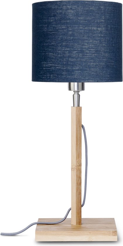 GOOD&MOJO Tafellamp Fuji - Blauw/Bamboe - Ø18cm - Scandinavisch,Bohemian