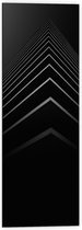 WallClassics - Dibond - Stapel Zwarte Abstracte Platen - 40x120 cm Foto op Aluminium (Wanddecoratie van metaal)