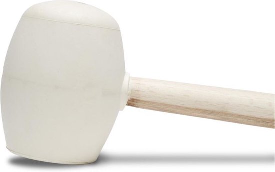 Rubi 66907 Marteau en caoutchouc blanc avec côté plat et convexe - 750gr