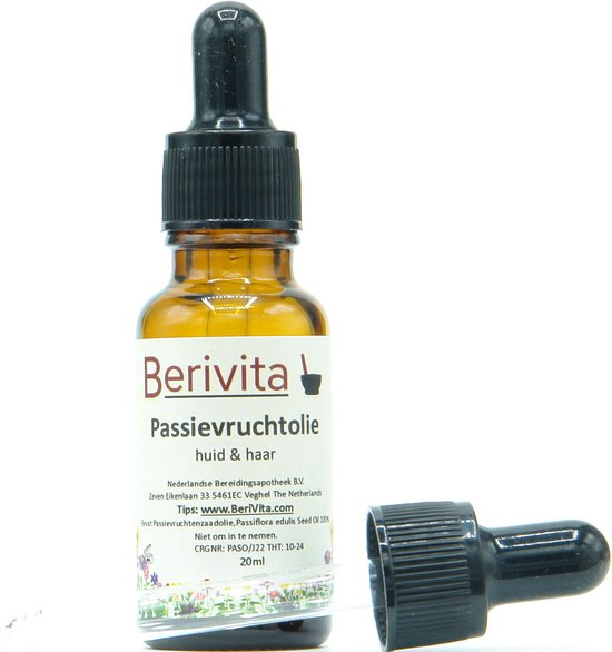 Foto: Passievrucht olie puur 20ml pipetfles huidolie en haarolie uit zaden van passievruchten maracuja