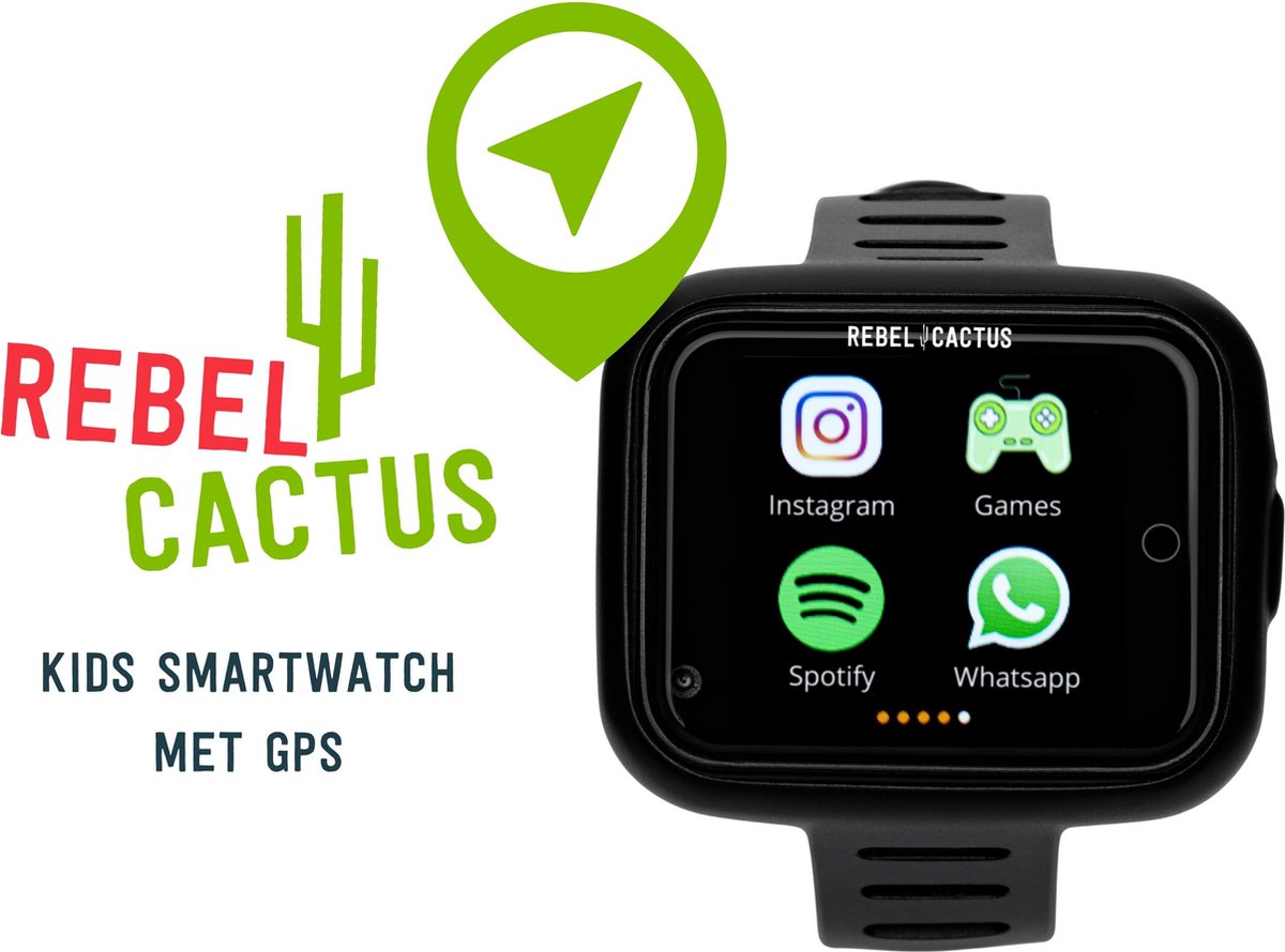 Kindersmartwatch Play (Zwart) - GPS tracker - Belhorloge - Whatsapp - Taal:  NL -... | bol.com