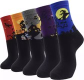 Set sokken - sokkenset van 5 paar - Unisex Sokken - Herensokken - Damessokken - Halloweensokken - Heksen - Spoken - Multipack - Maat 35-40