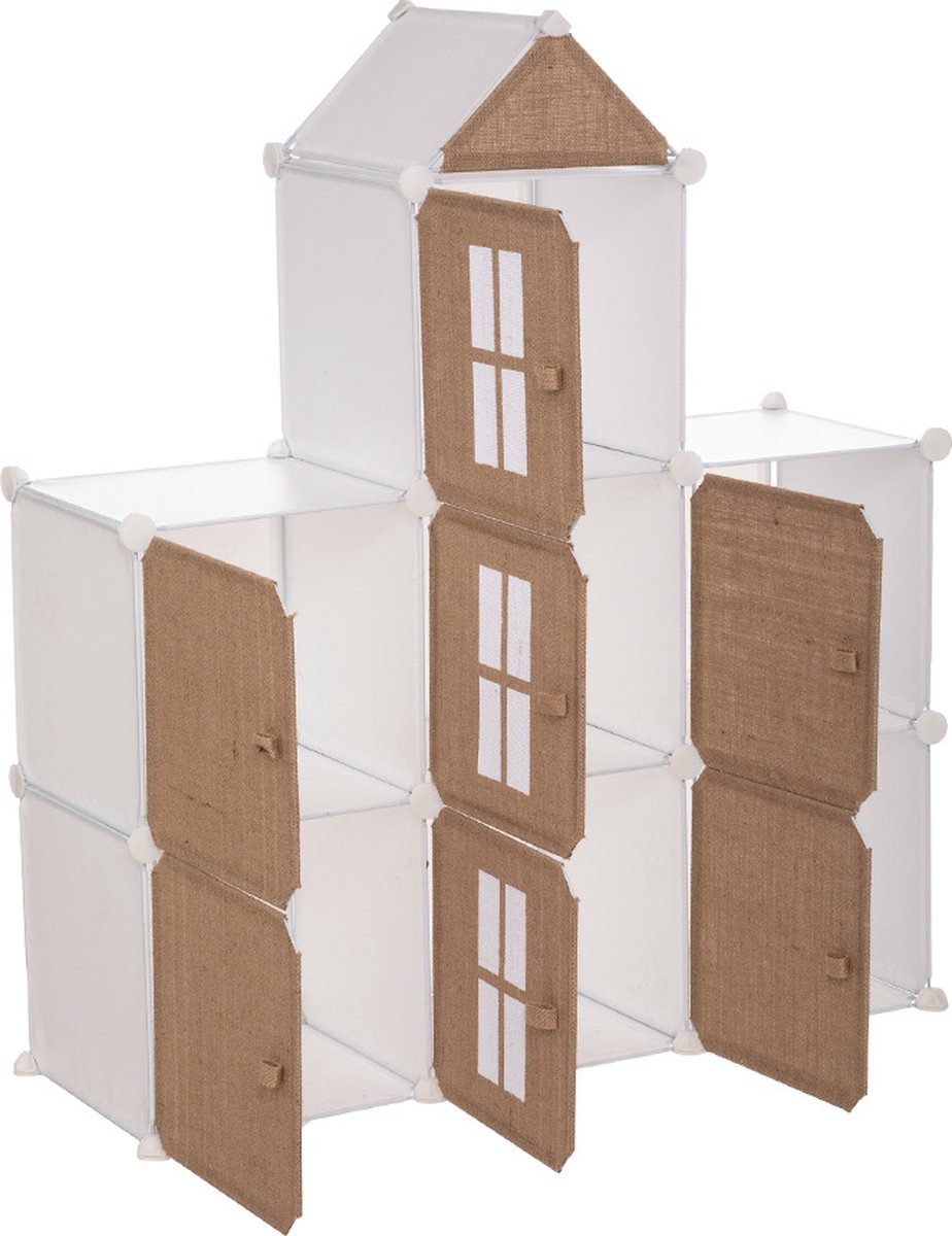Atmosphera Opbergkast kinderkamer met jute7 vakken - 188276 - Decoratief