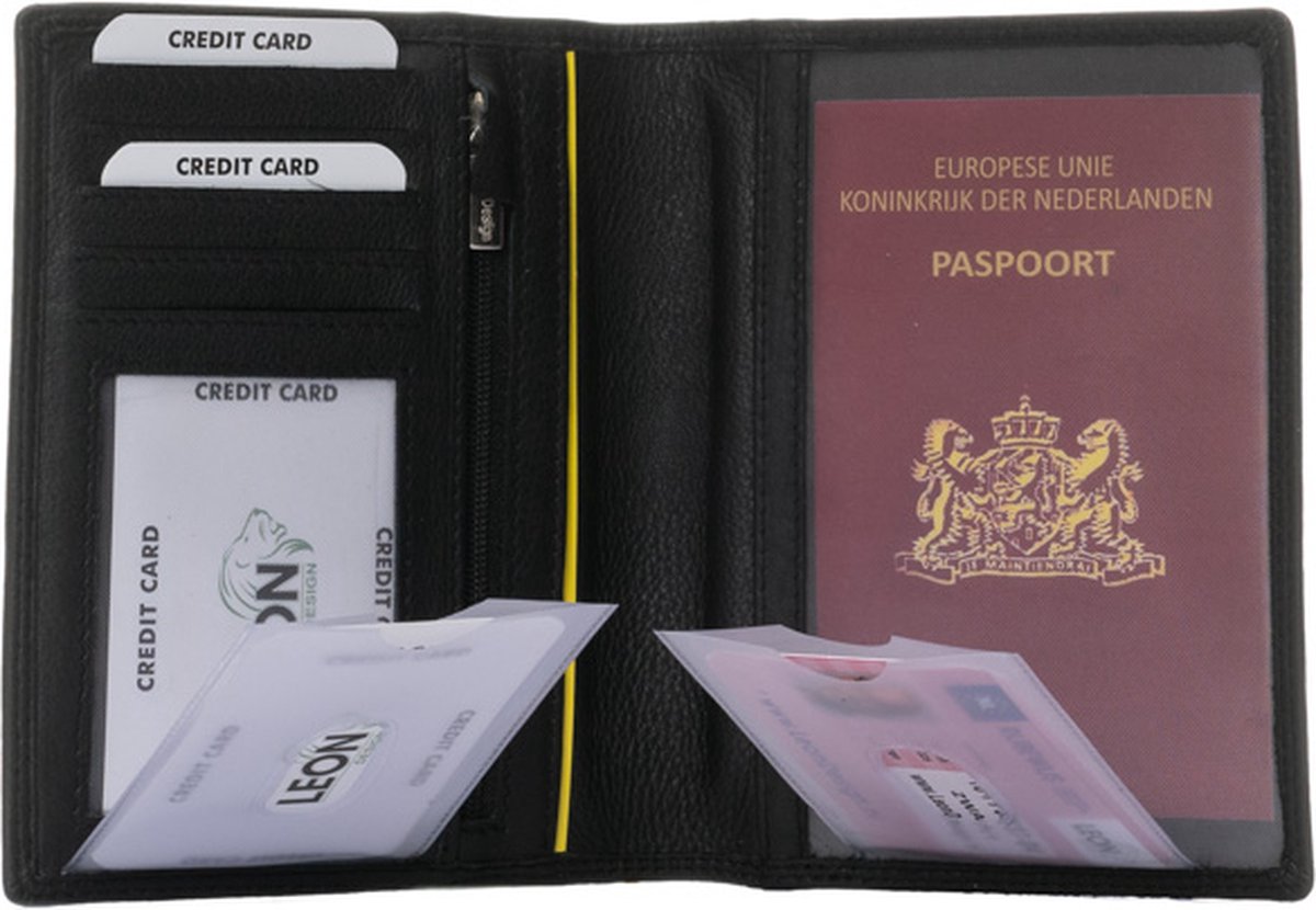 Paspoorthoes van PU-leer 5,9 x 4,3 inch met creditcardvak en kaartvak