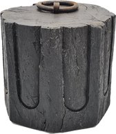 Deco4yourhome® - Deurstop - XXL - Zwart - 4kg - Metalen Ring - Grof hout - Antiek bouwornament