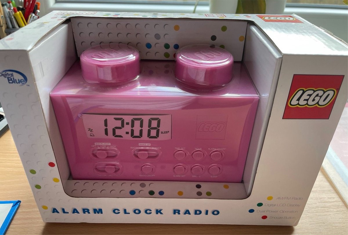 LEGO alarm clock radio - digital bleu - Roze