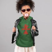Kerst Hoodie Groen Kind - All I Want For Christmas Is Food Red (9-11 jaar - MAAT 134/140) - Kerstkleding voor jongens & meisjes
