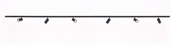 FLAT Designline - railsysteem railverlichting - complete set 4 meter met 6 spots - 6 x Gu10 - geschikt voor SMART verlichting