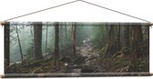 WallClassics - Affiche Textile - Ruisseau à Travers la Forêt - 120x40 cm Photo sur Textile