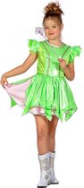 Wilbers & Wilbers - Elfen Feeen & Fantasy Kostuum - Vriendelijke Bosfee Beaunatura - Meisje - Groen - Maat 140 - Carnavalskleding - Verkleedkleding
