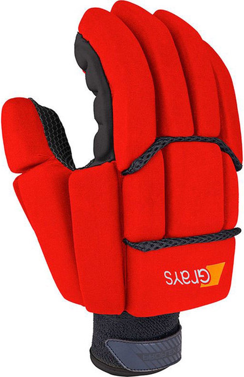 Grays hockeyhandschoenen Proflex 1000 Gloves Fluo Rood / Zwart - RH - maat Small