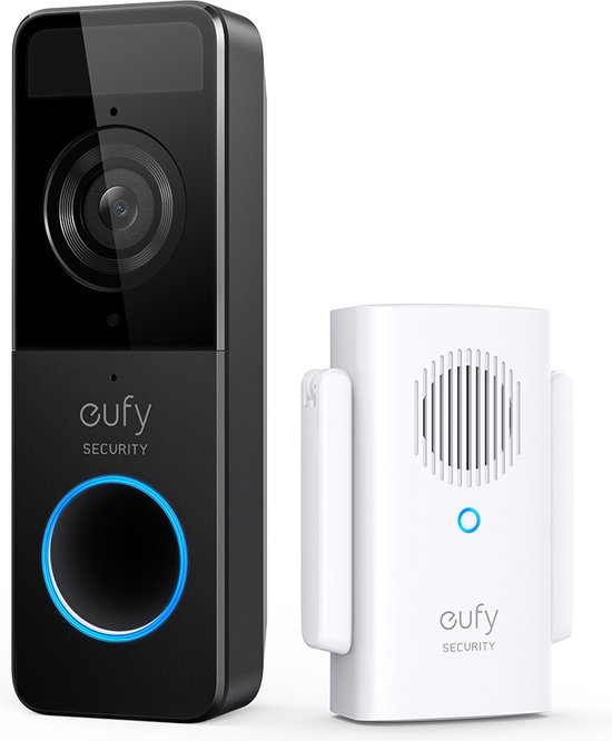 eufy Security -Video Doorbell C211,Wi-Fi Video Doorbell Kit - Twee delen,1080p-Grade Resolution - 120-day Battery - 16GB Micro-SD Card Included - Human Detection - 2-Way Audio - Free Wireless Chime