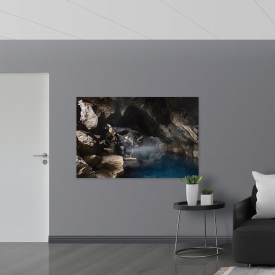 WallClassics - Poster (Matte) - Rivière sous les Montagnes - 150x100 cm Photo sur Papier Poster d'aspect Mat