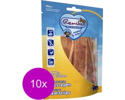 10x Renske Gezonde Beloning Vleesrepen Hondensnack Kip 100 gr