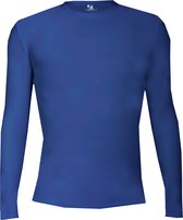 BADGER SPORT - Shirt Met  Lange Mouwen - Pro Compression - Diverse Sporten - Volwassenen - Polyester/Elastaan - Heren - Ronde Hals - Ondershirt - Zweet Afvoerend - Kobalt Blauw - Large
