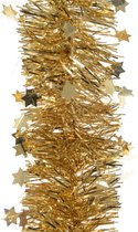 8x Kerstslingers sterren goud 270 cm - Guirlande folie lametta - Gouden kerstboom versieringen